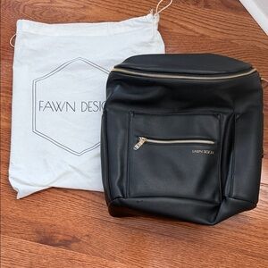 Fawn Design Black Baby Bag with Gold Accents